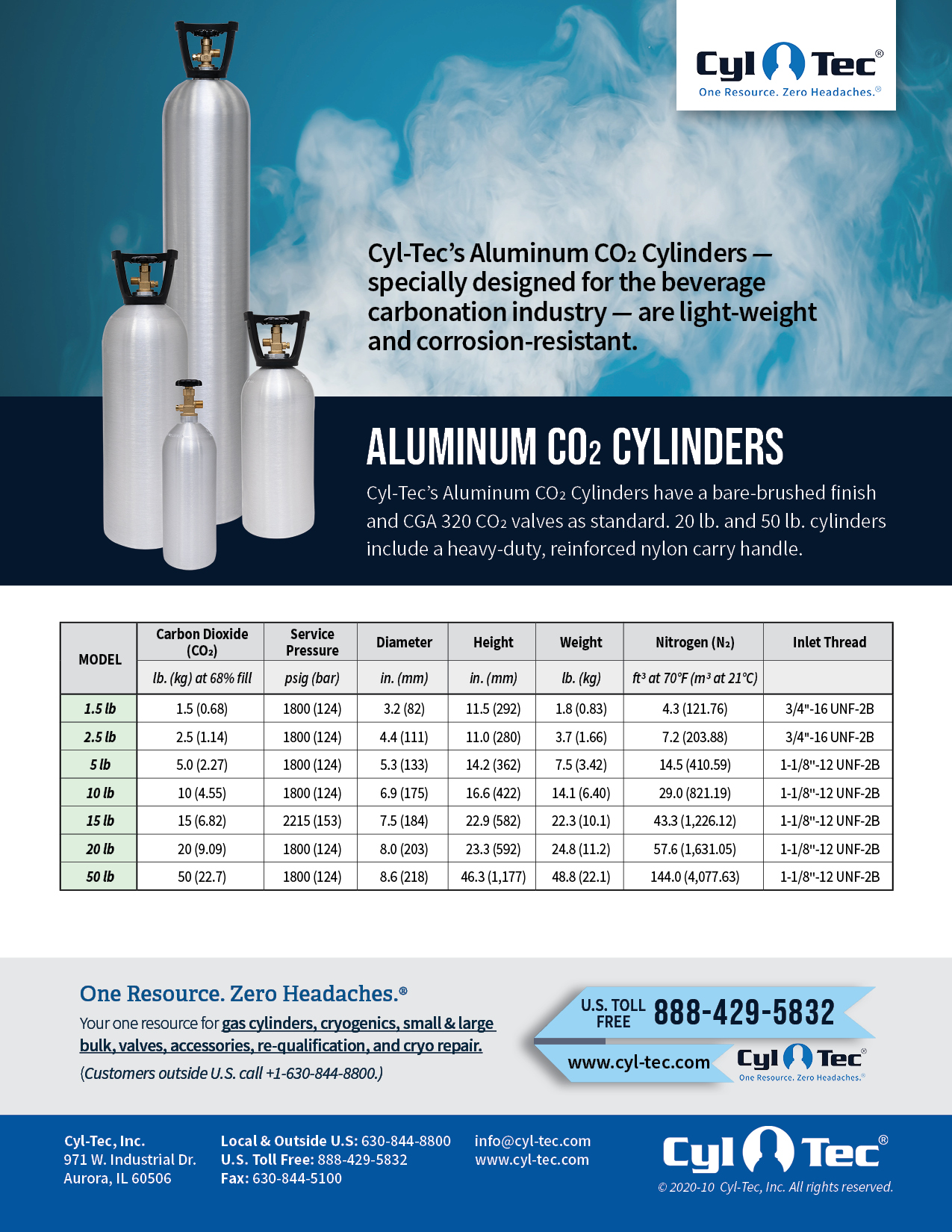 Aluminum CO2 Cylinders » Cyl-Tec, Inc.