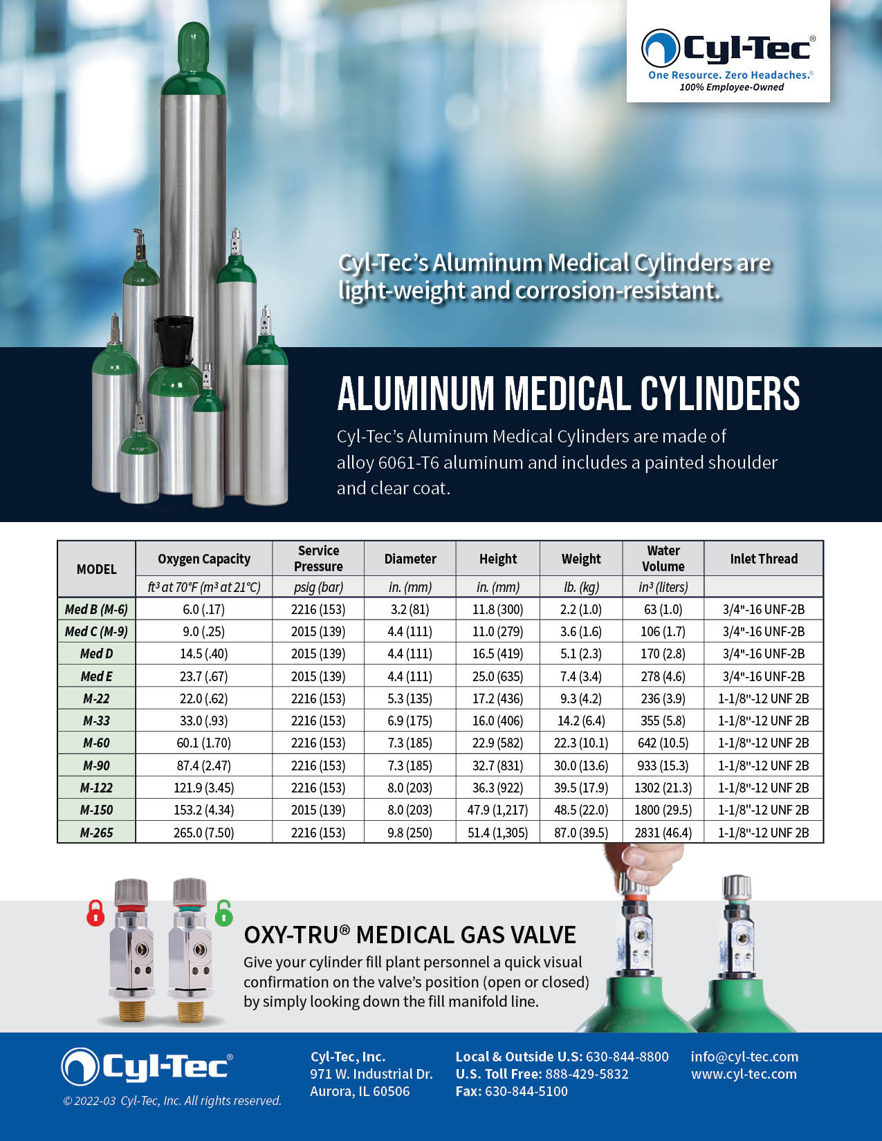 Gas Cylinders Aluminum Medical